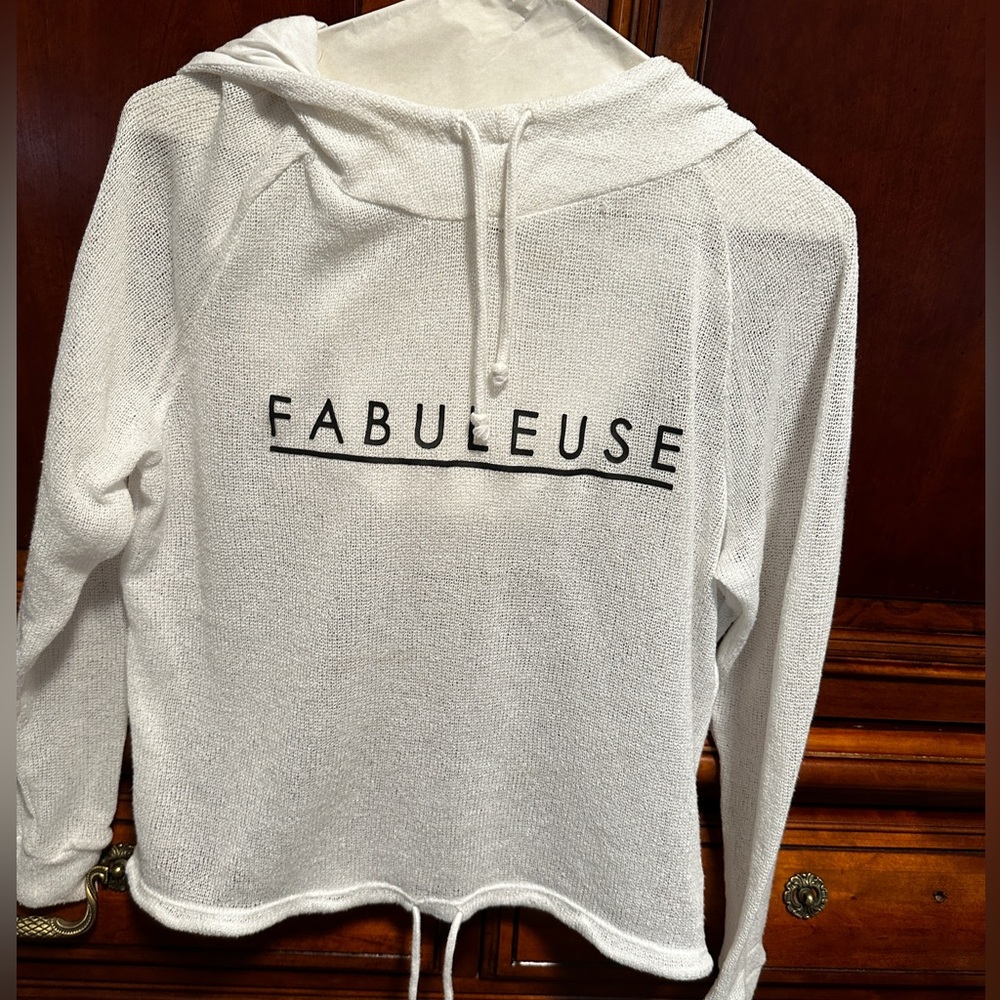 H&M size small white long sleeve sweatshirt . Little see through. No flaws.